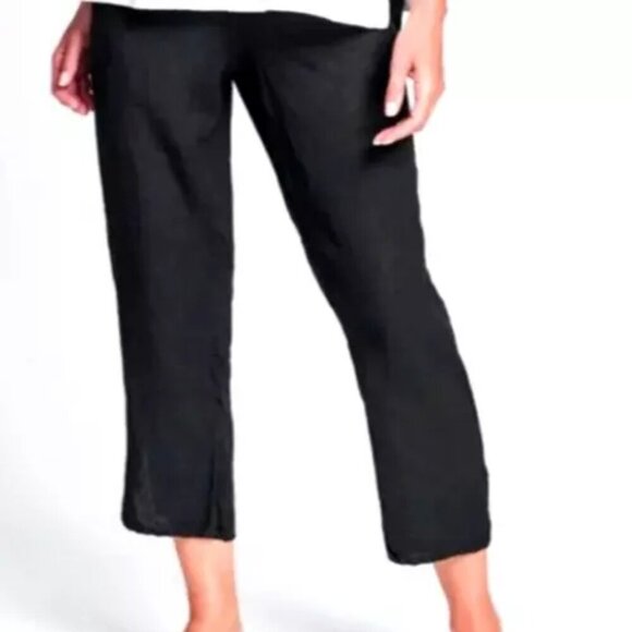 J Jill Pants Women's Size 12 back Linen Stretch Cropped Trousers #218711 Classic - Picture 1 of 12